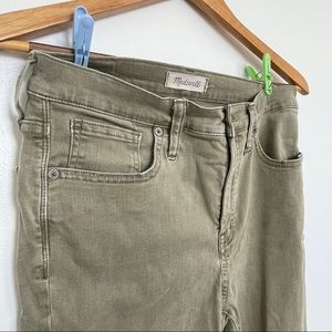 Madewell 9" High Rise Skinny Raw Hem: Olive